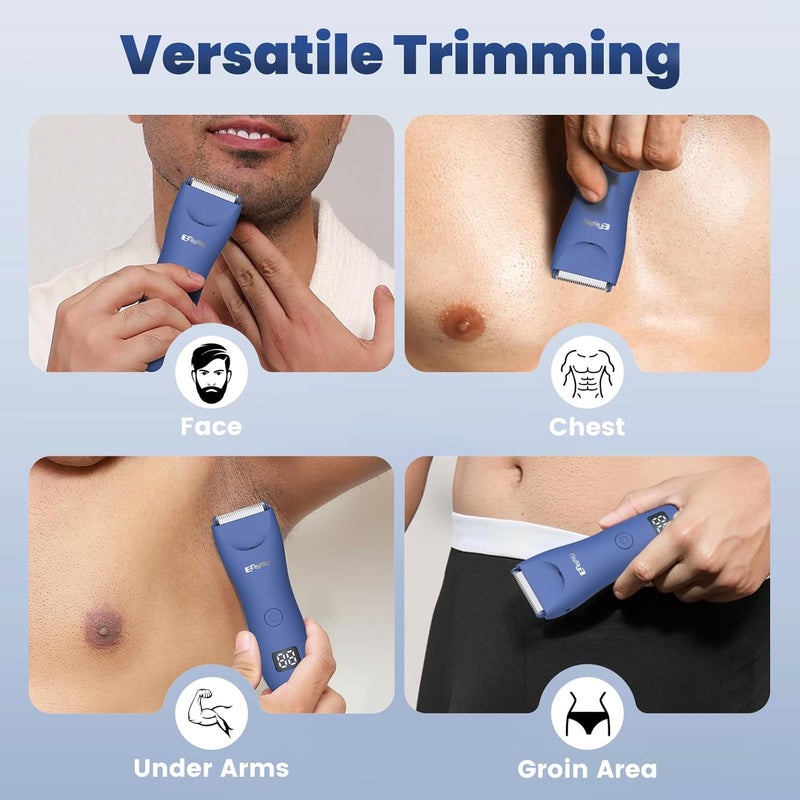 ENSSU Manscape Trimmer for Men, IPX7 Waterproof Body Hair Trimmer with Ceramic Blade & Spotlight, Rechargeable Electric Groin & Pubic Hair Trimmer, Wet or Dry Use Body Groomer for Legs/Chest - Image 5